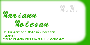 mariann molcsan business card
